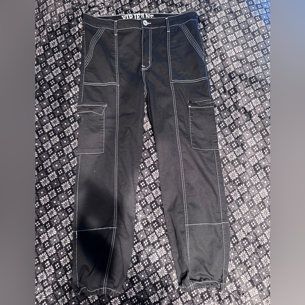 VIP Black Cargo Pants with Durable Design